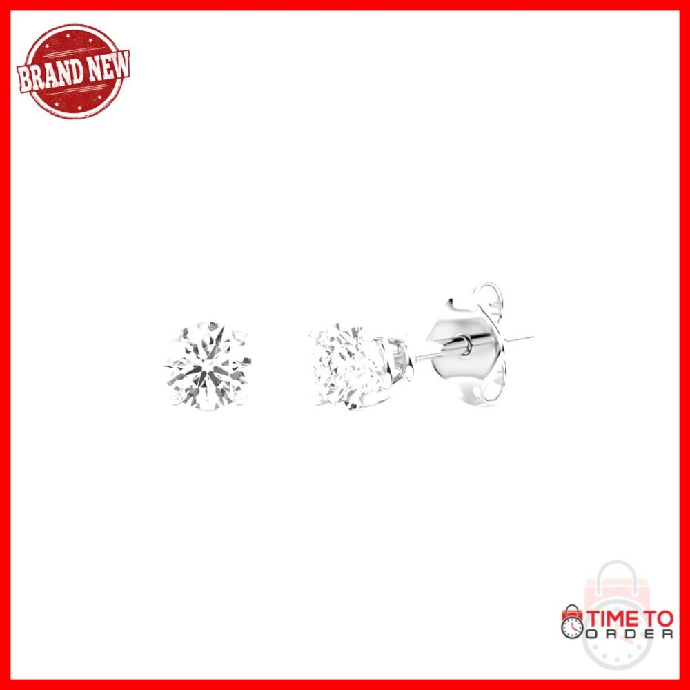 Lab-Grown Diamond Stud Earrings Sterling Silver 1/4 Carat Hypoallergenic